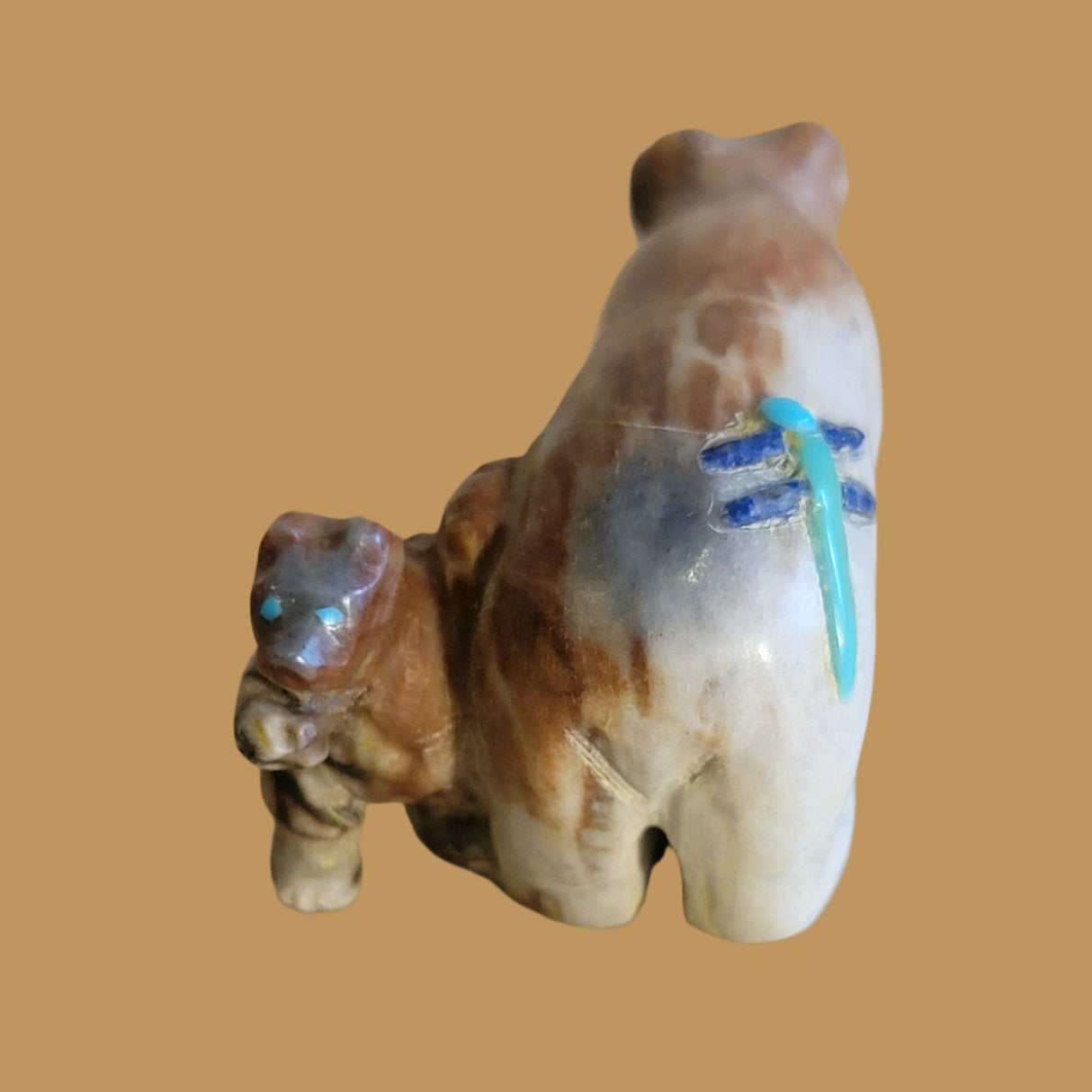 Mama Bear w/Standing Cub By Her Side Zuni Fetish