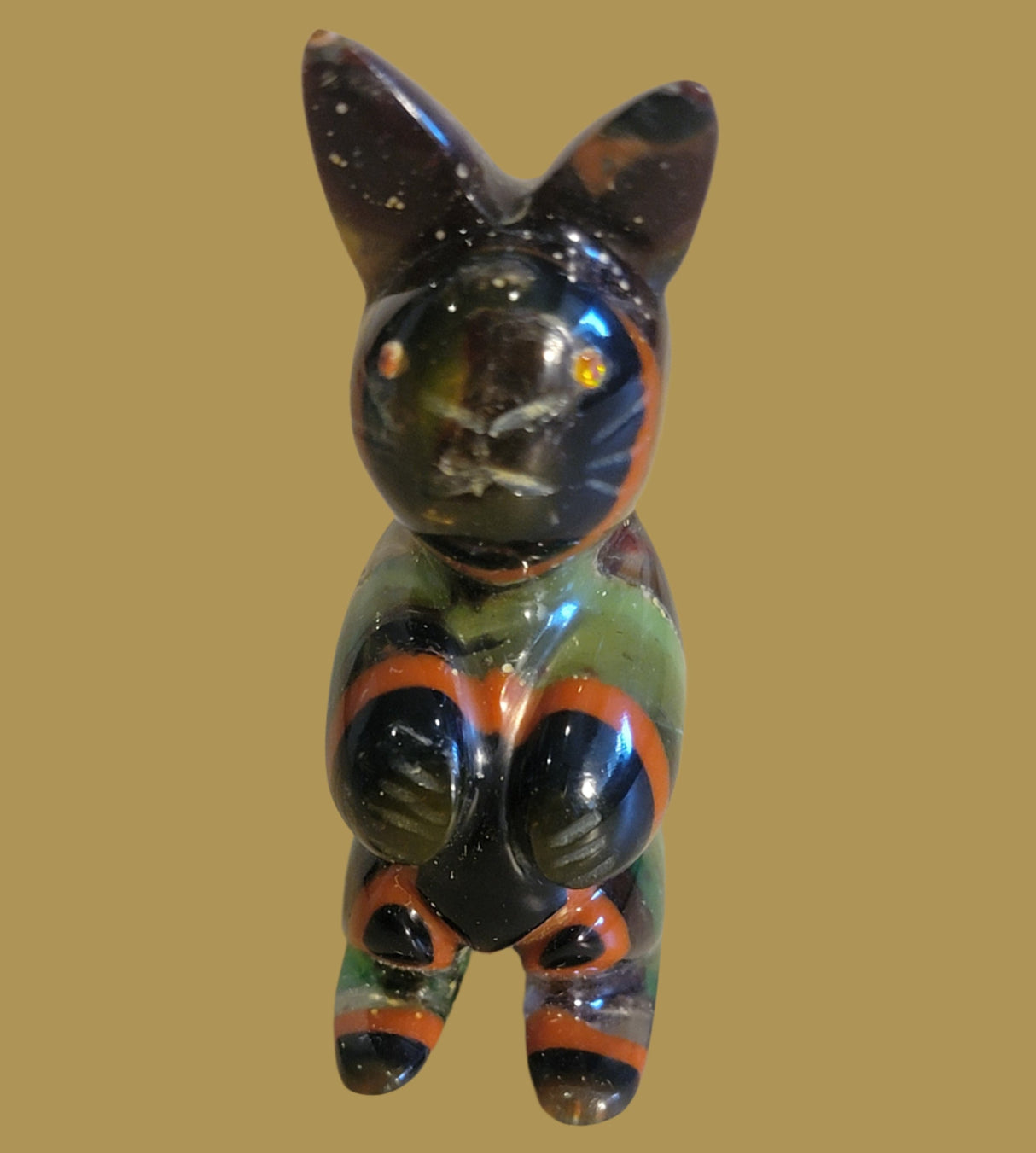 Bunny Rabbit w/Orange Opal Eyes Zuni Fetish
