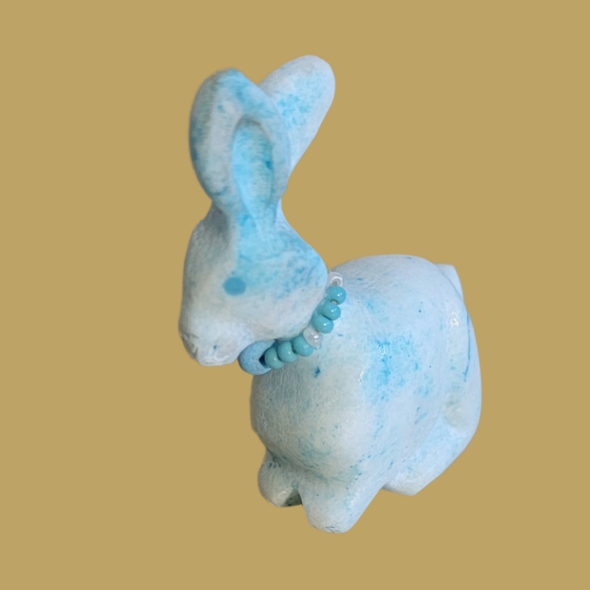 Dyed Blue Marble Bunny Rabbit Zuni Fetish