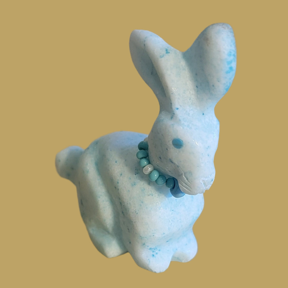 Dyed Blue Marble Bunny Rabbit Zuni Fetish