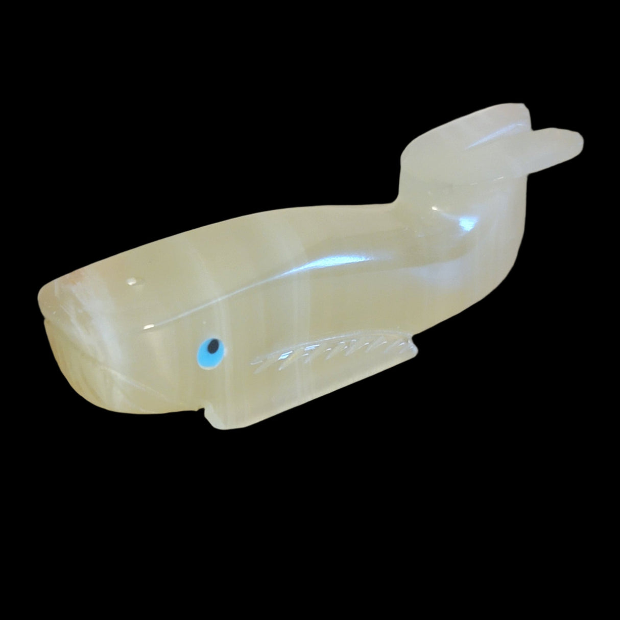 Onyx Whale Zuni Fetish