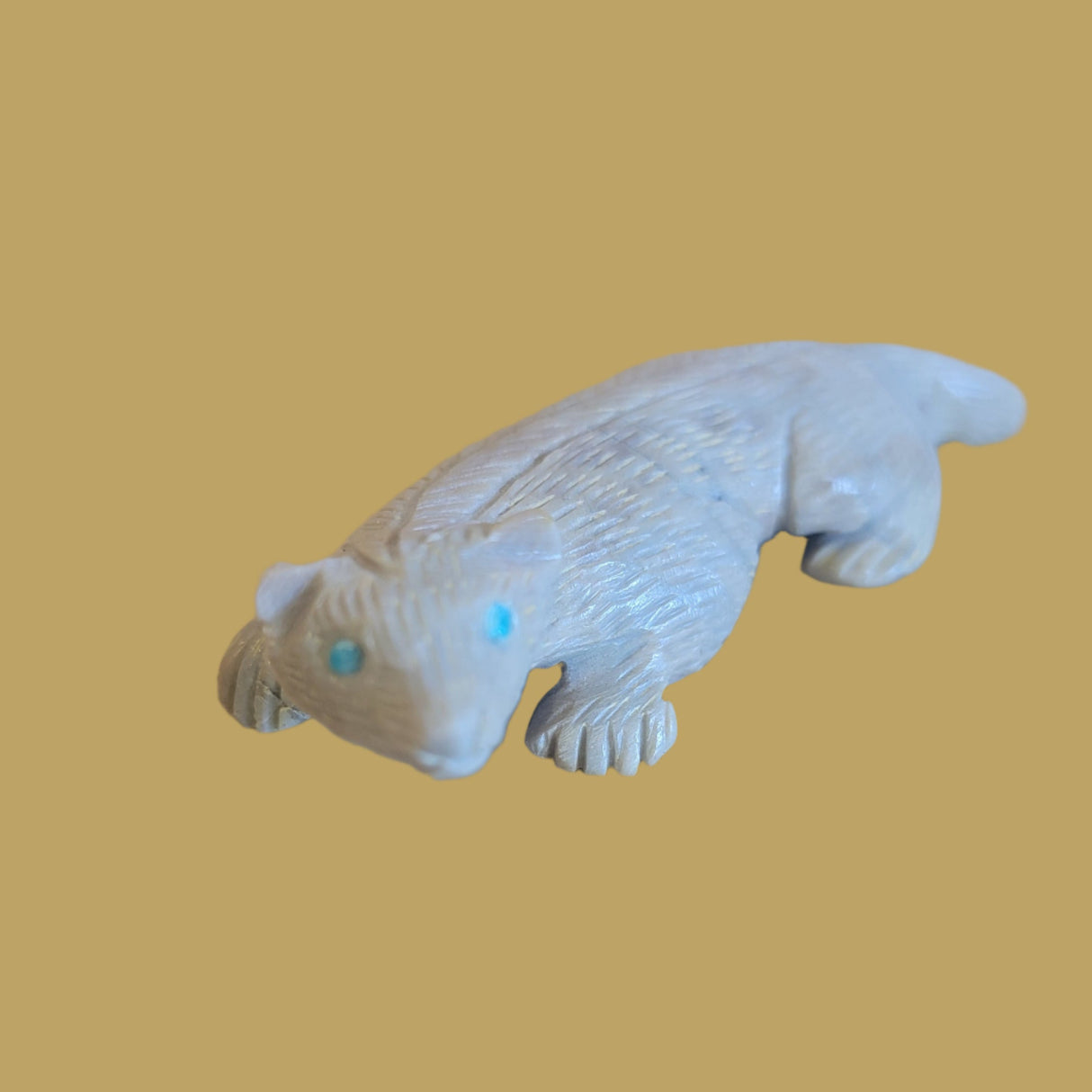 Picasso Marble Furry Badger Zuni Fetish