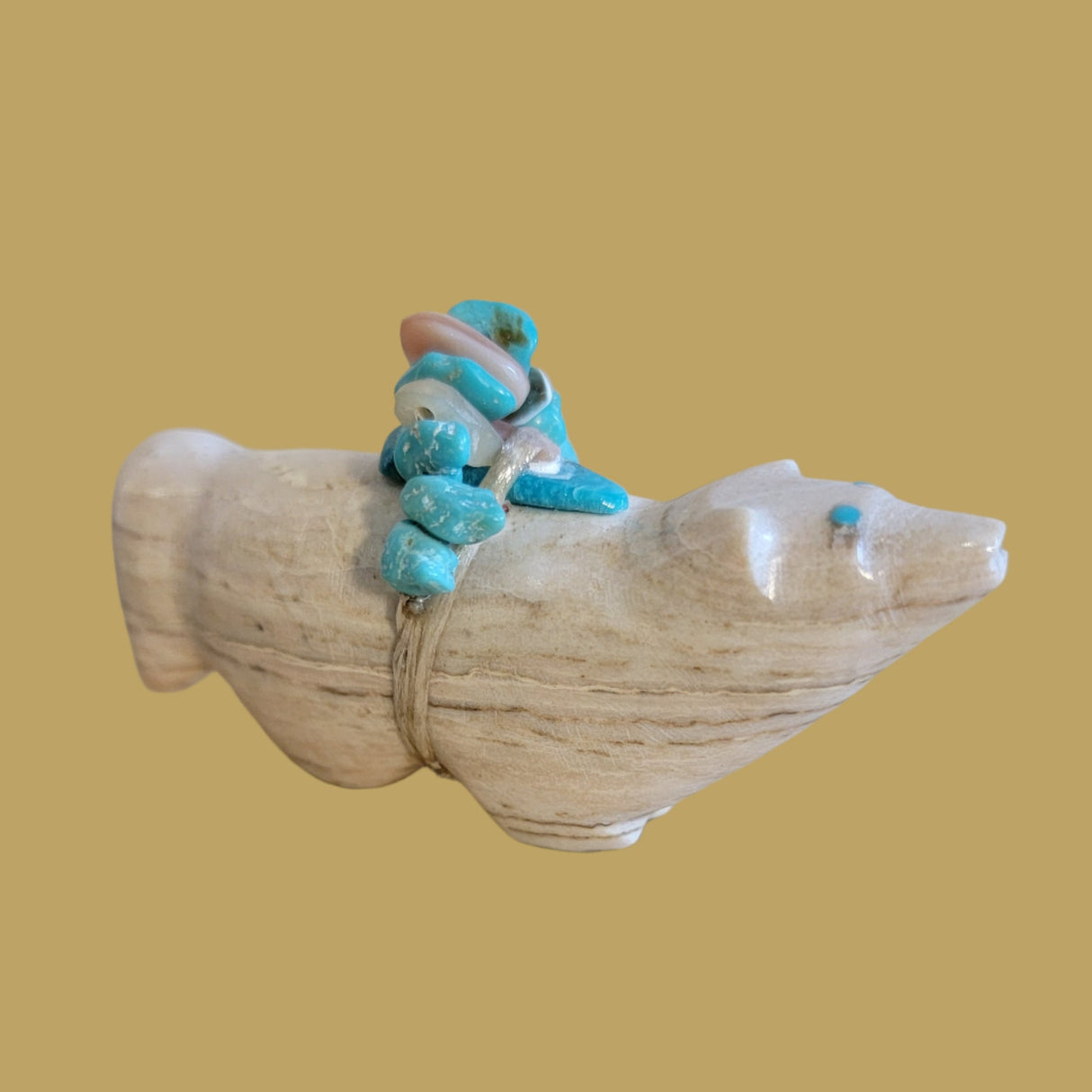 Wolf w/ Fancy Full Bundle Zuni Fetish