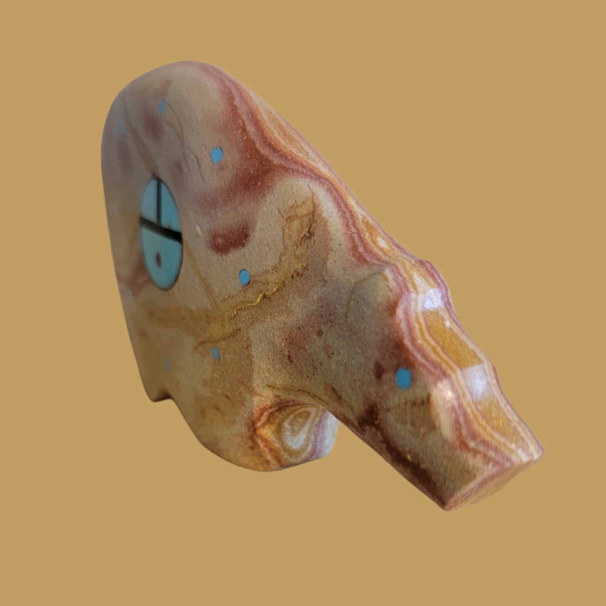 Large Hickoryite Bear w/Zuni Suns Zuni Fetish