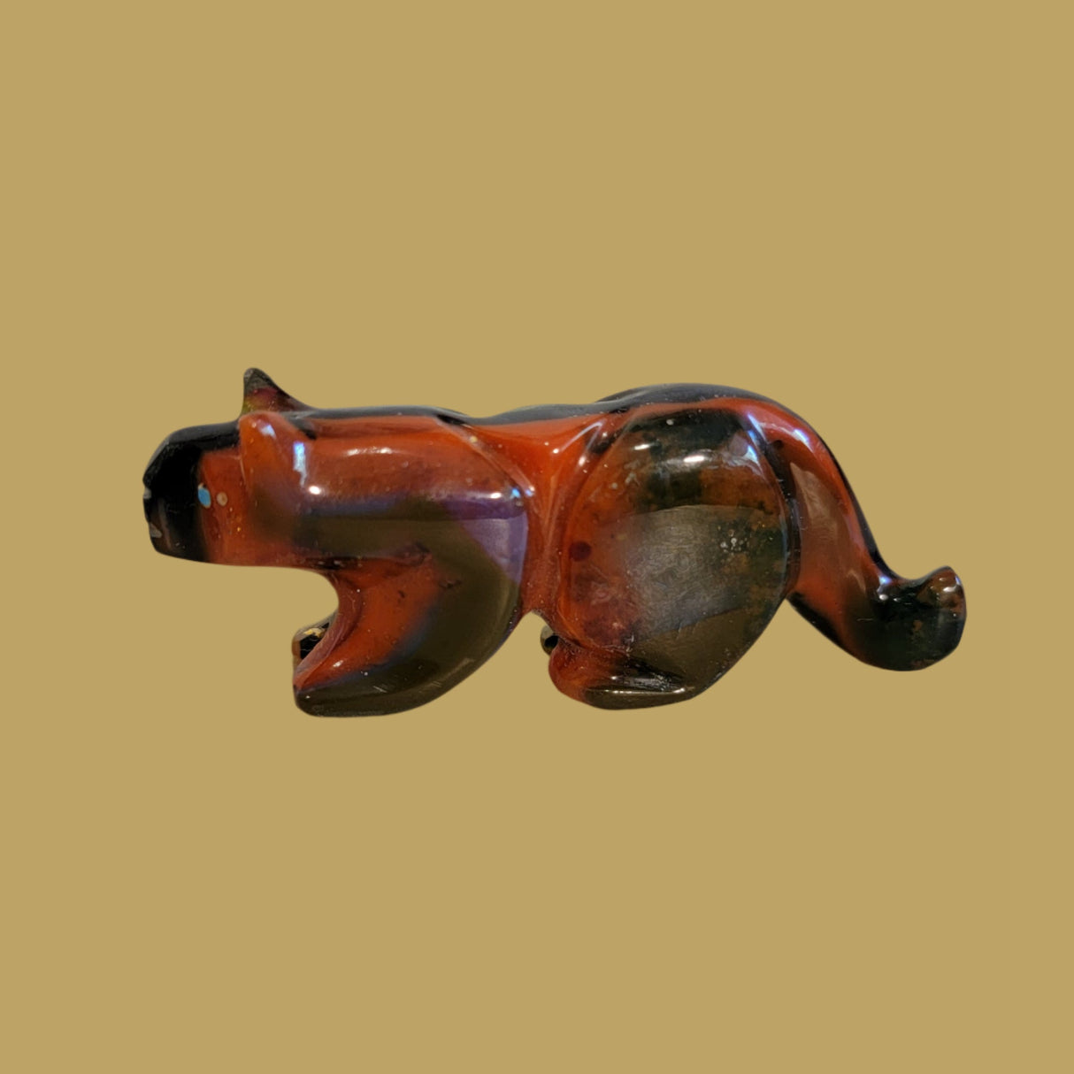 Elegant and Sleek Surfite Mountain Lion Zuni Fetish