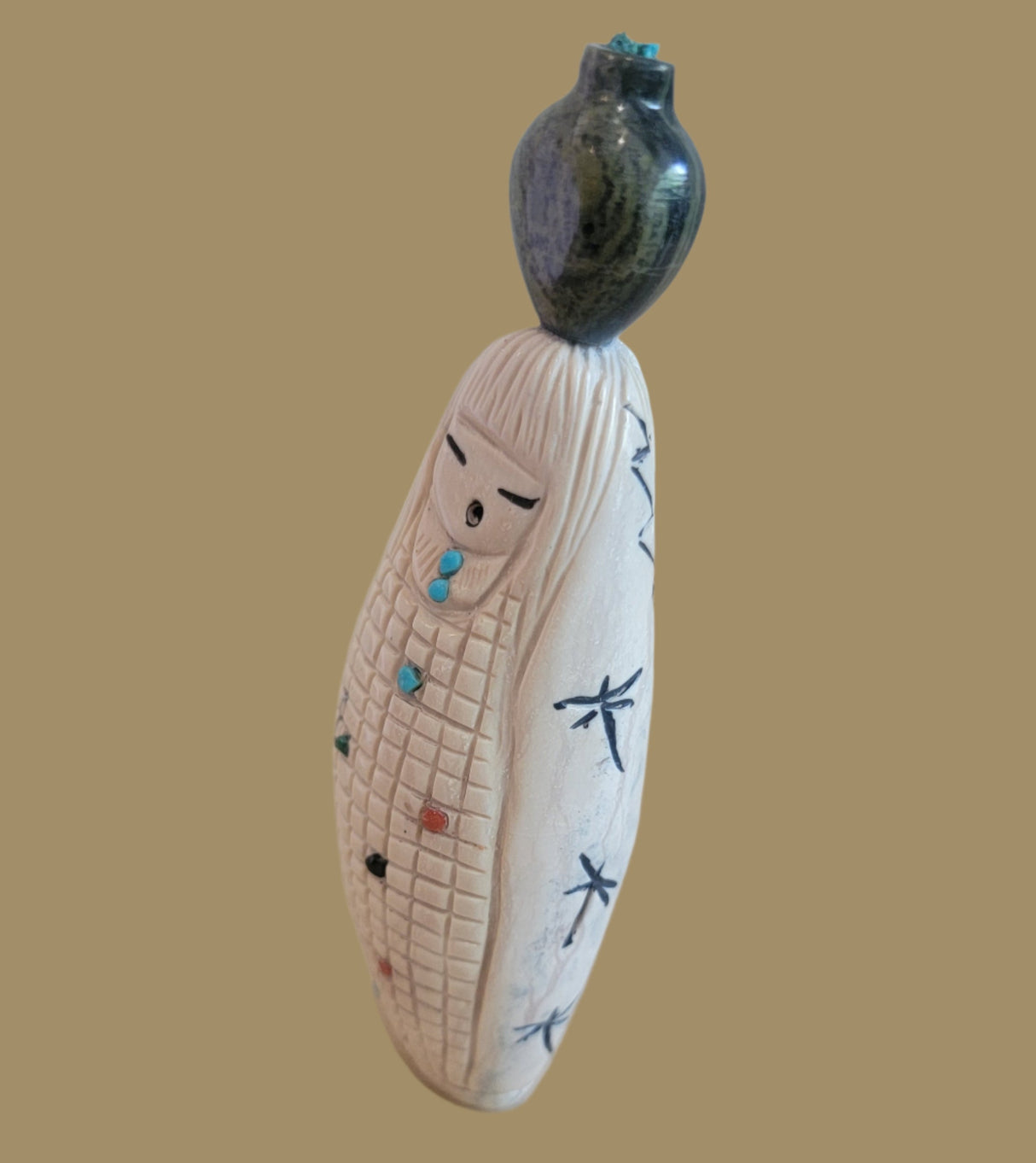Double Sided Zuni Maiden/ Corn Maiden with Olla Zuni Fetish
