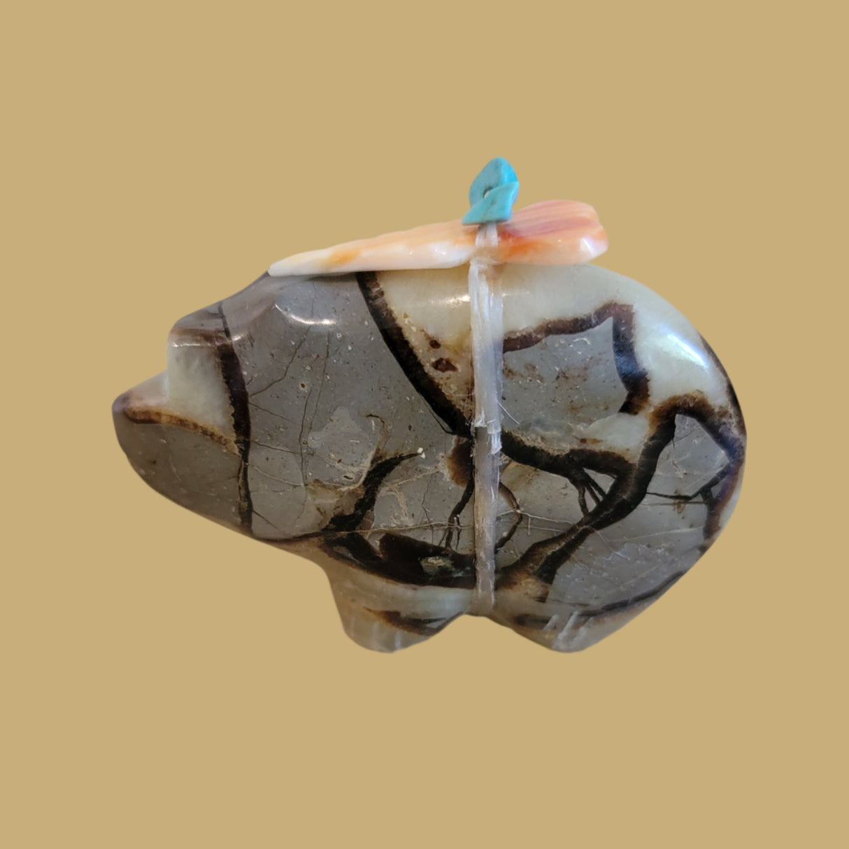 Septarian Nodule (Utah Geode) Zuni Fetish Bear