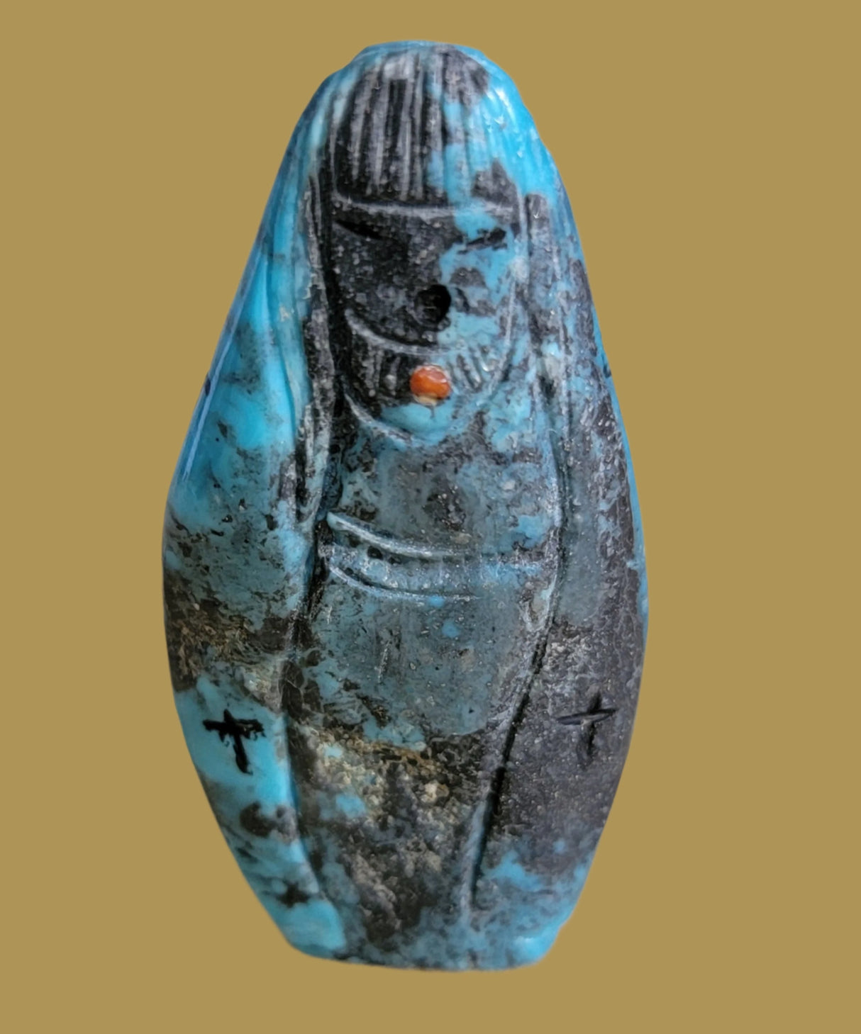 Turquoise Double Sided Corn Maiden Zuni Fetish