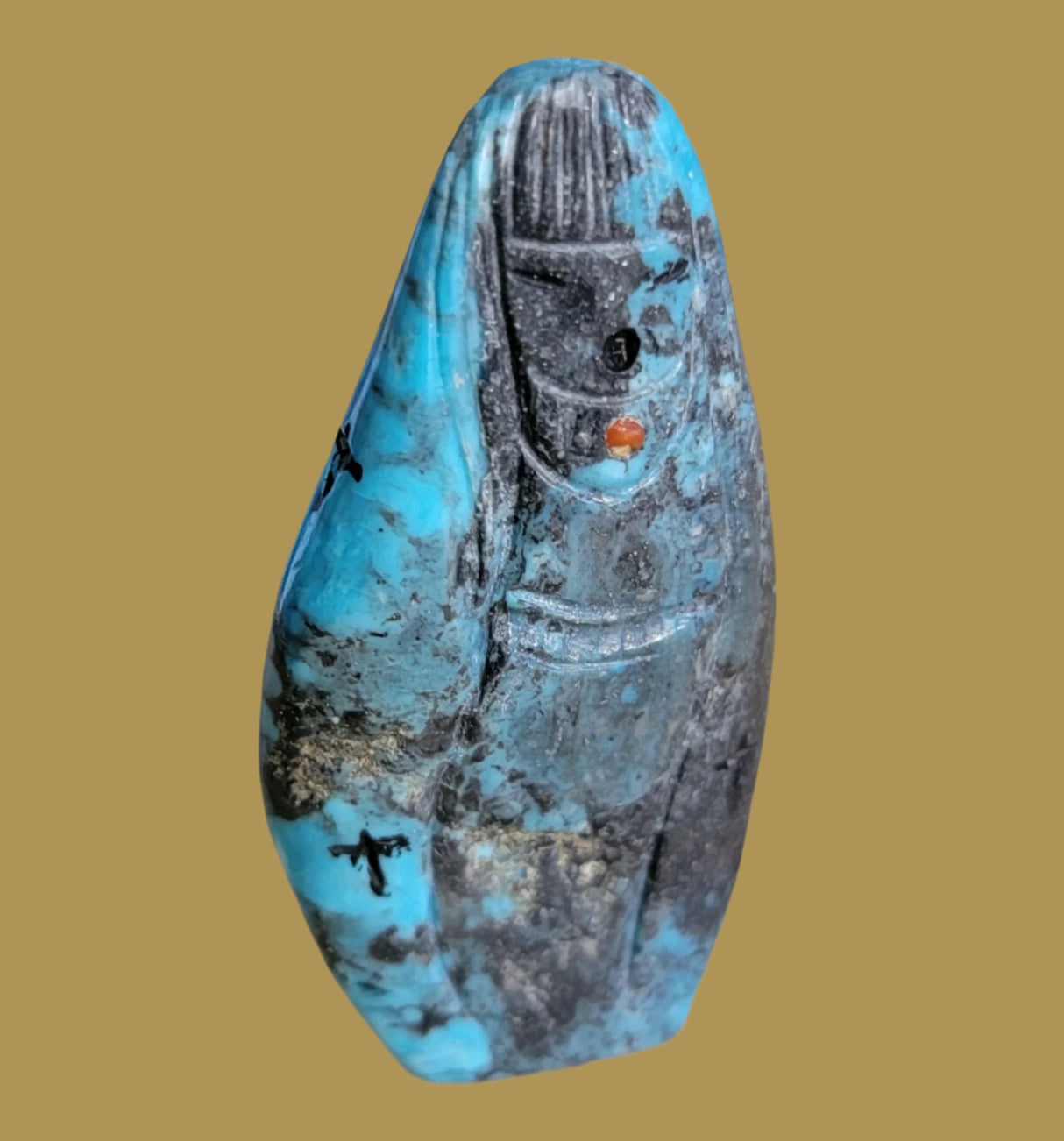 Turquoise Double Sided Corn Maiden Zuni Fetish