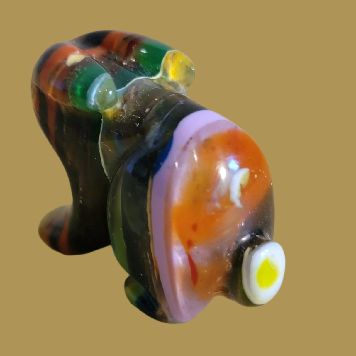 Colorful Surfite Bunny Rabbit w/ Orange Opal Eyes Zuni Fetish