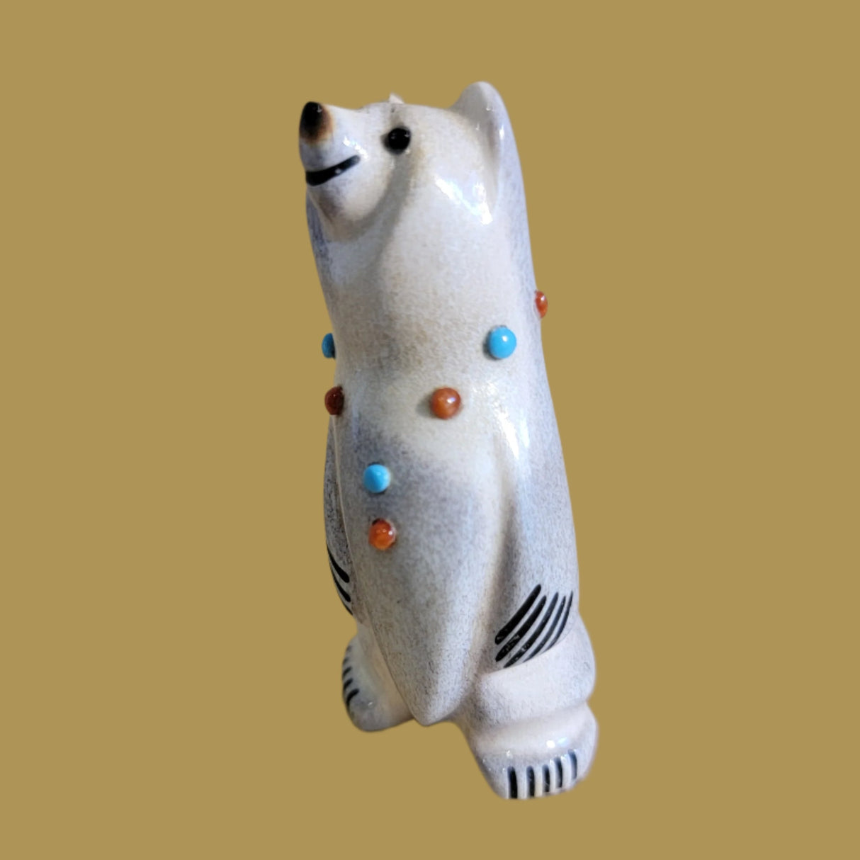 Cheerful Antler Bear Zuni Fetish