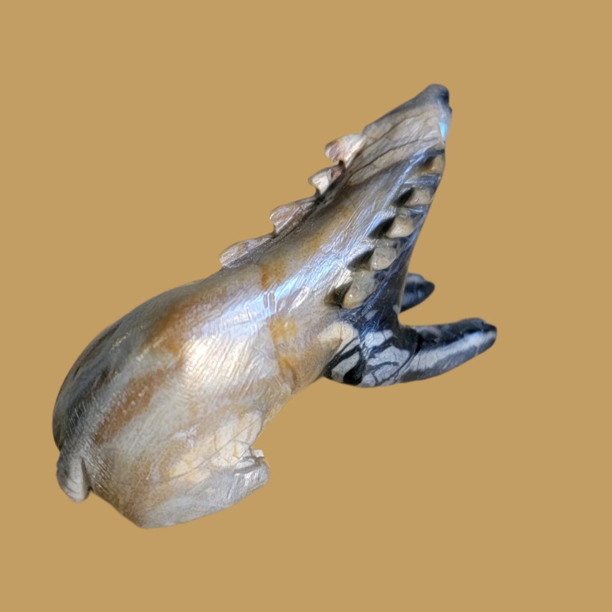 Picasso Marble Resting Buck/Deer Zuni Fetish