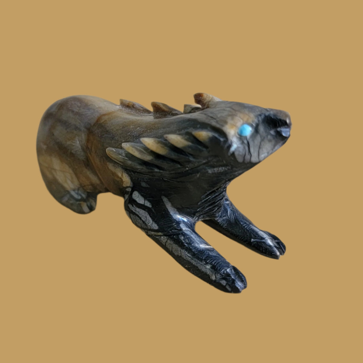 Picasso Marble Resting Buck/Deer Zuni Fetish