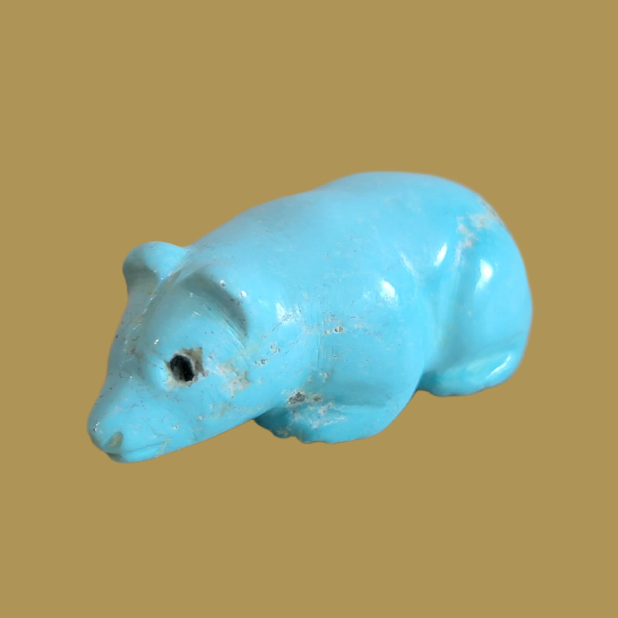 Navajo "Natural Fox" Turquoise Zuni Fetish Bear