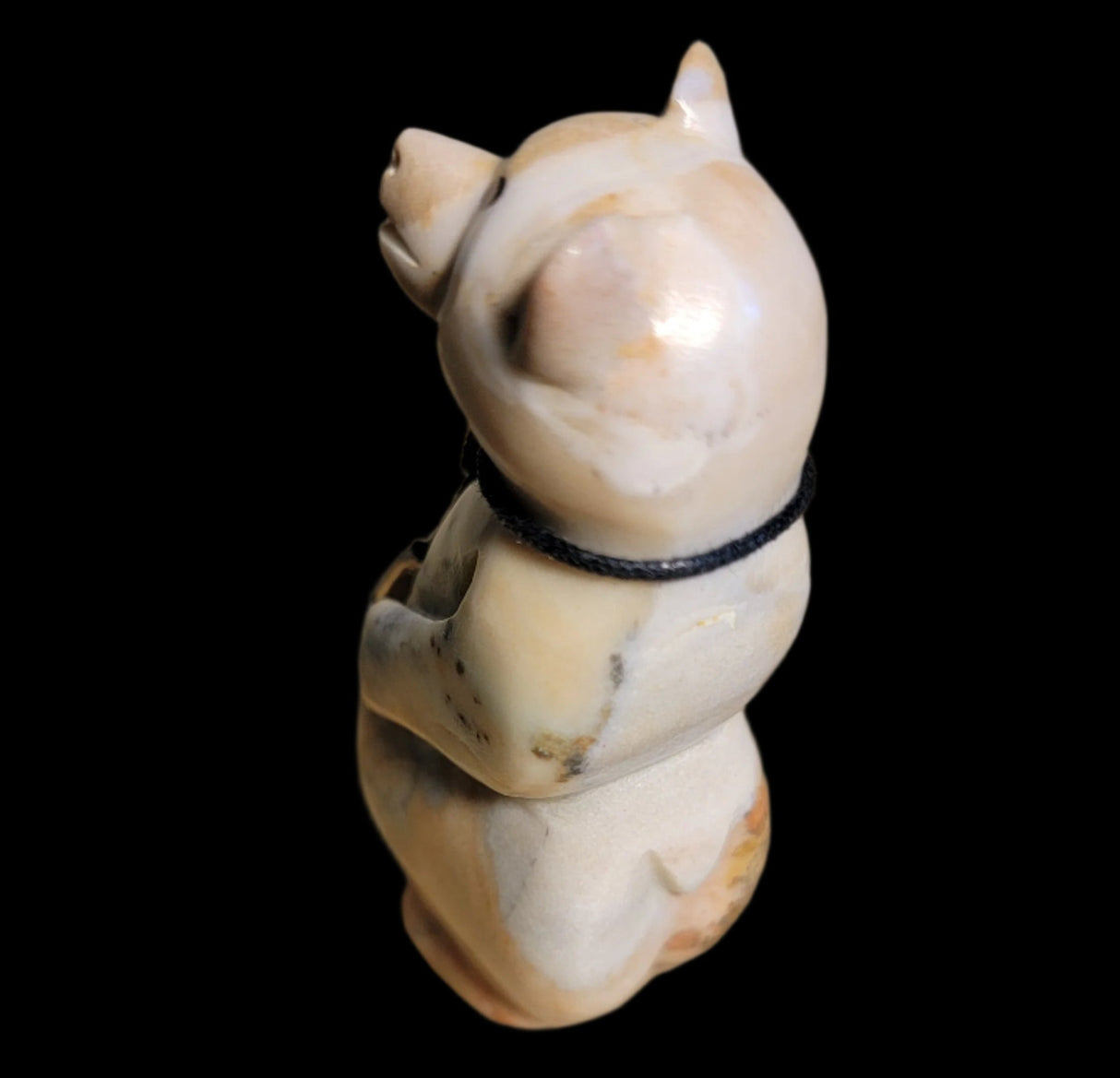 Chubby And Happy Tijillite Bear w/ Sterling Bolo Zuni Fetish