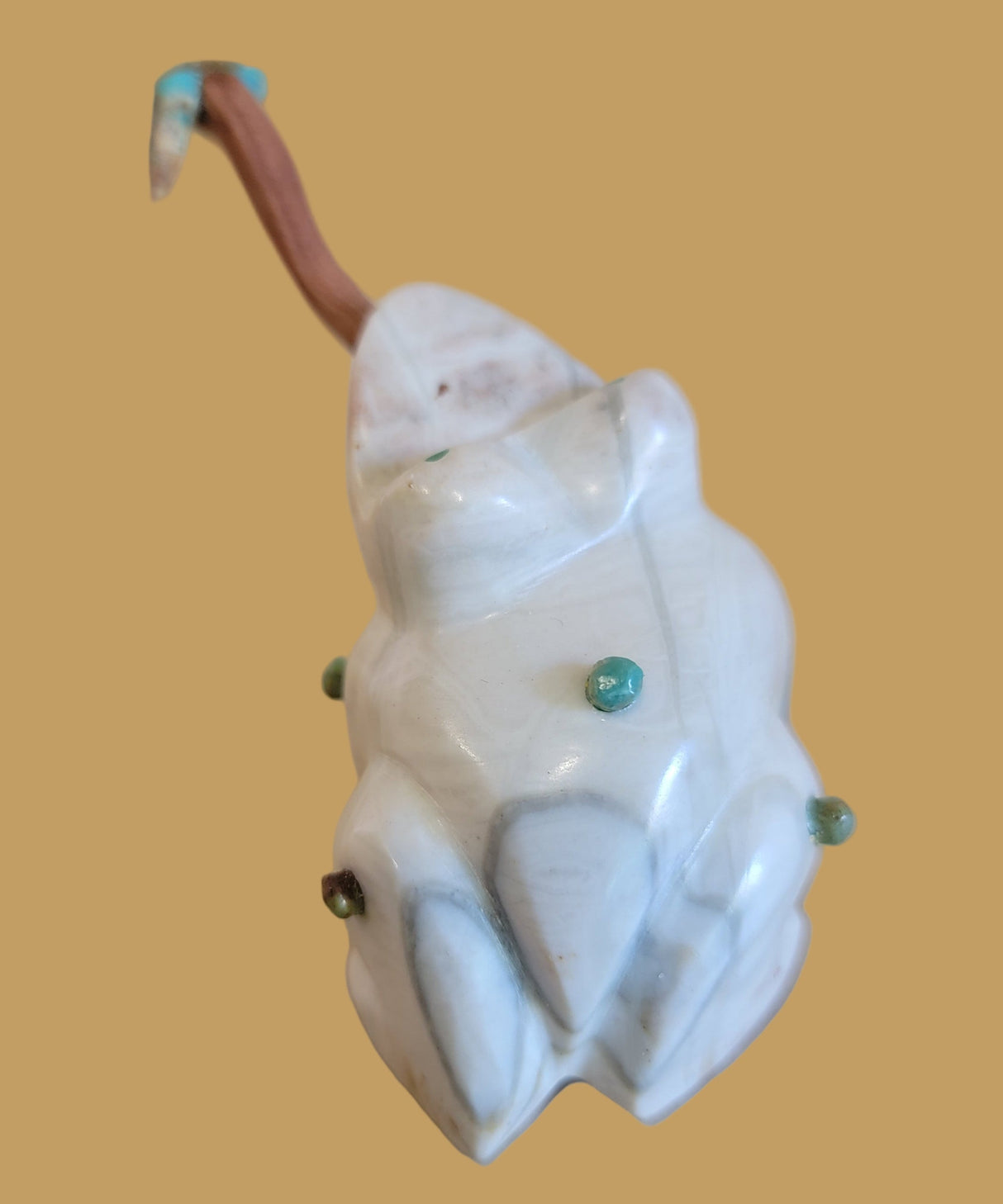 Serpentine Frog w/Long Wooden Tongue Catching Dragonfly Zuni Fetish