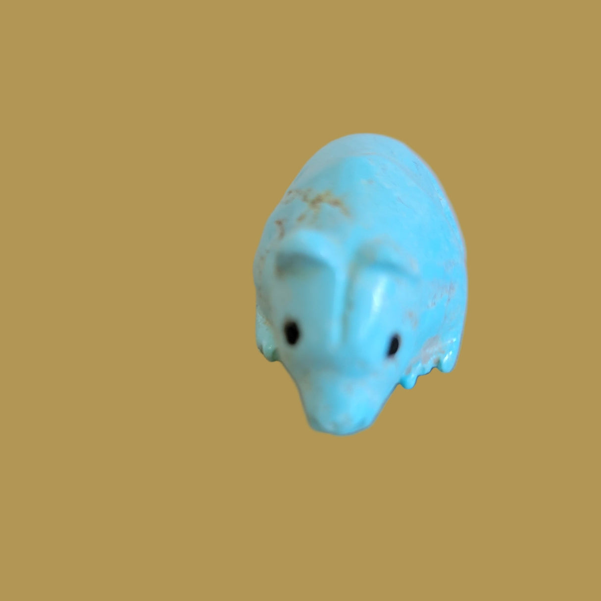 Natural Fox Turquoise Navajo Grizzly Bear Cub Zuni Fetish