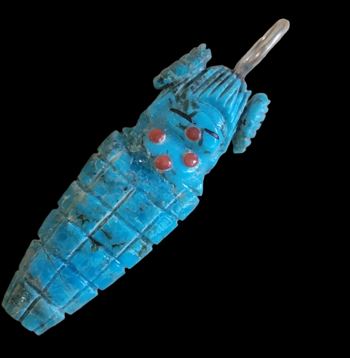 Turquoise Zuni Butterfly/Corn Maiden Pendant Indian Jewelry