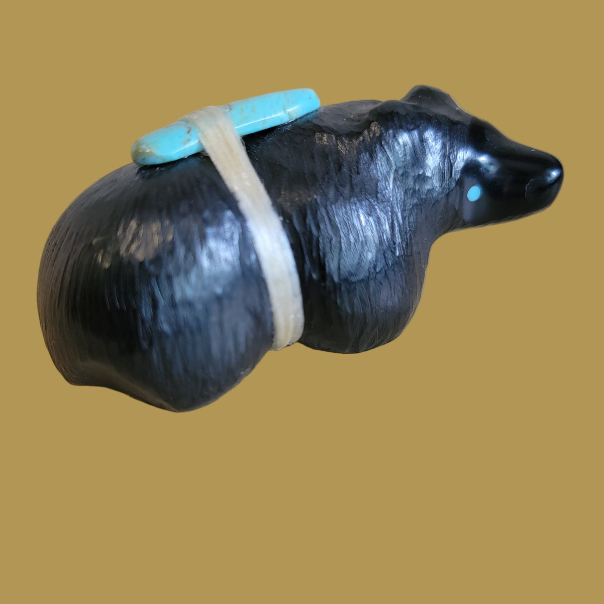 Furry Black Jet Bear Zuni Fetish