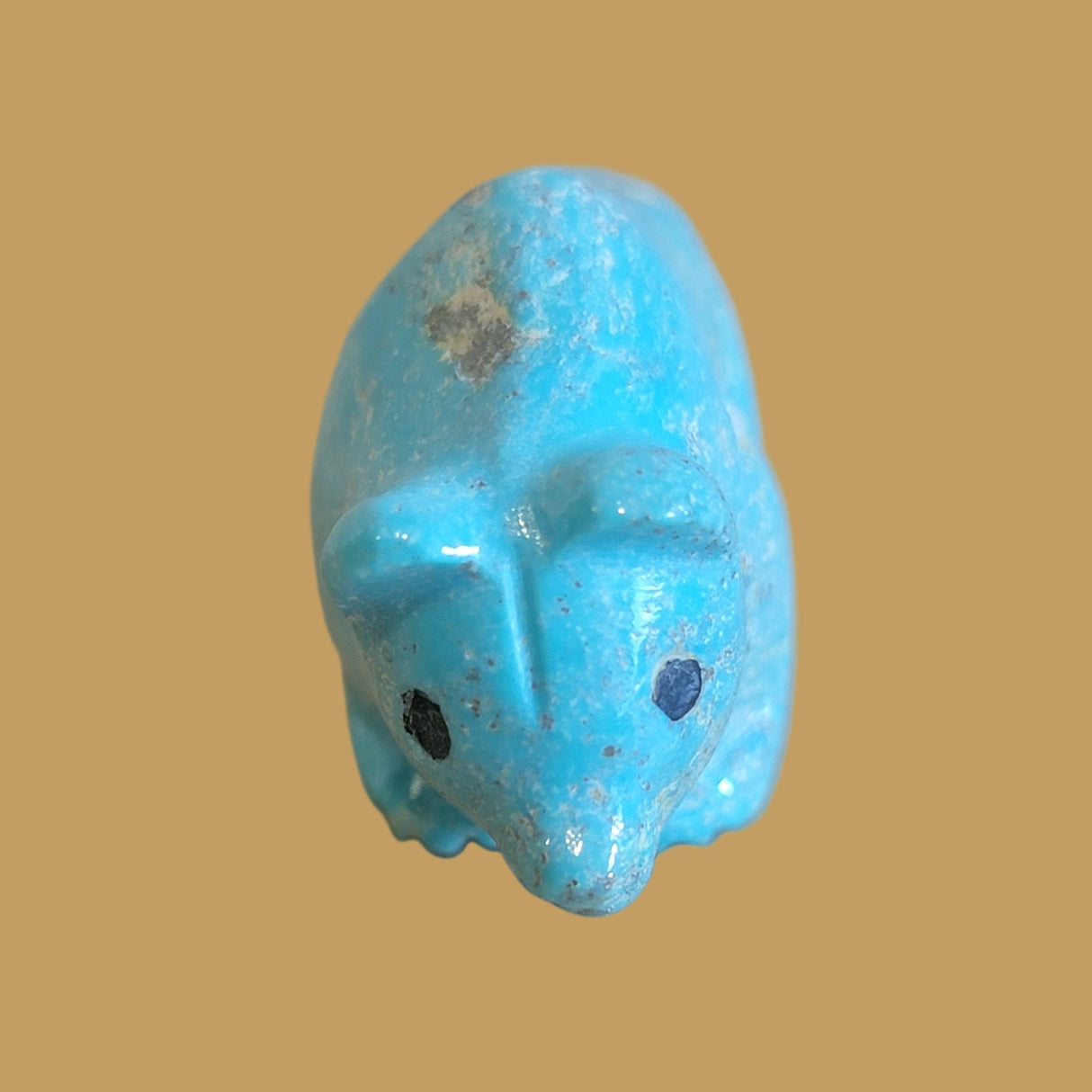 Natural Fox Turquoise Navajo Grizzly Bear Cub Zuni Fetish