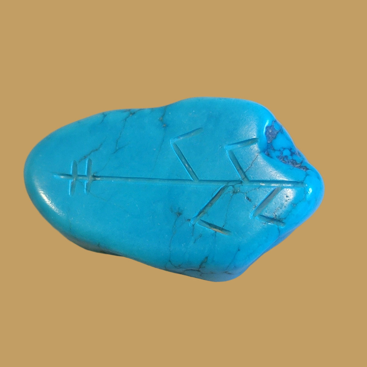 Turquoise Nugget Double Maidens Face Pocket Zuni Fetish