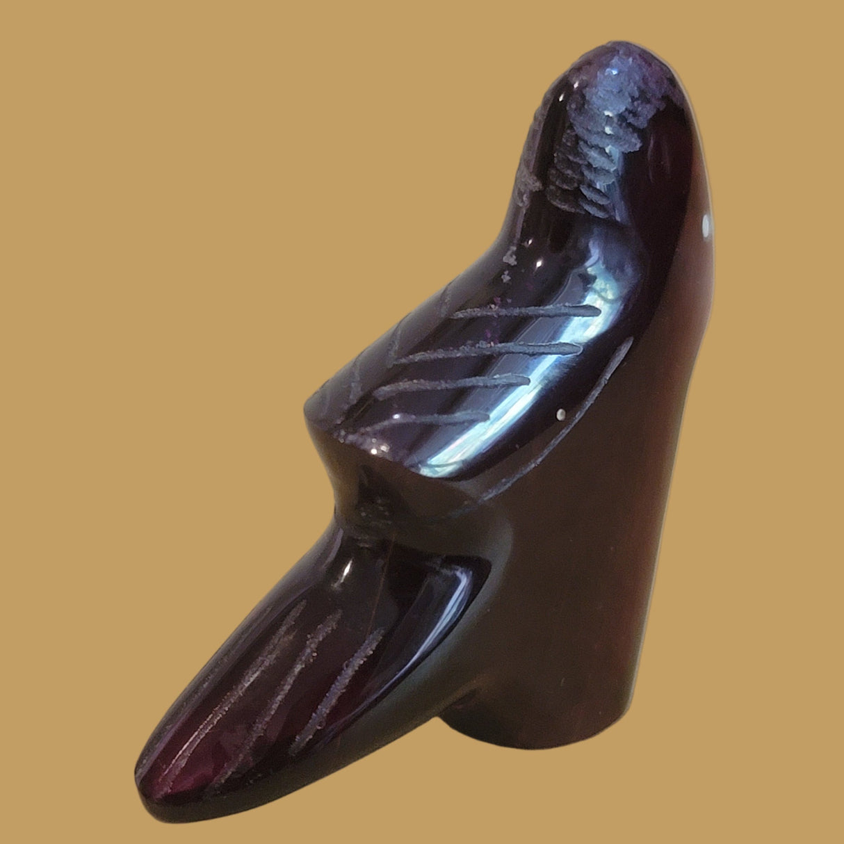 Slag Glass Rich Burgundy Cardinal Zuni Fetish