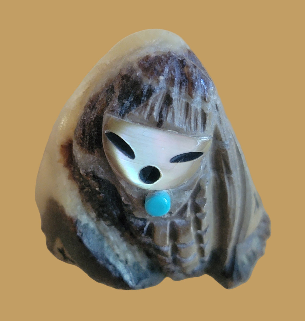 Beautiful Septarian Nodule Zuni Maiden Zuni Fetish