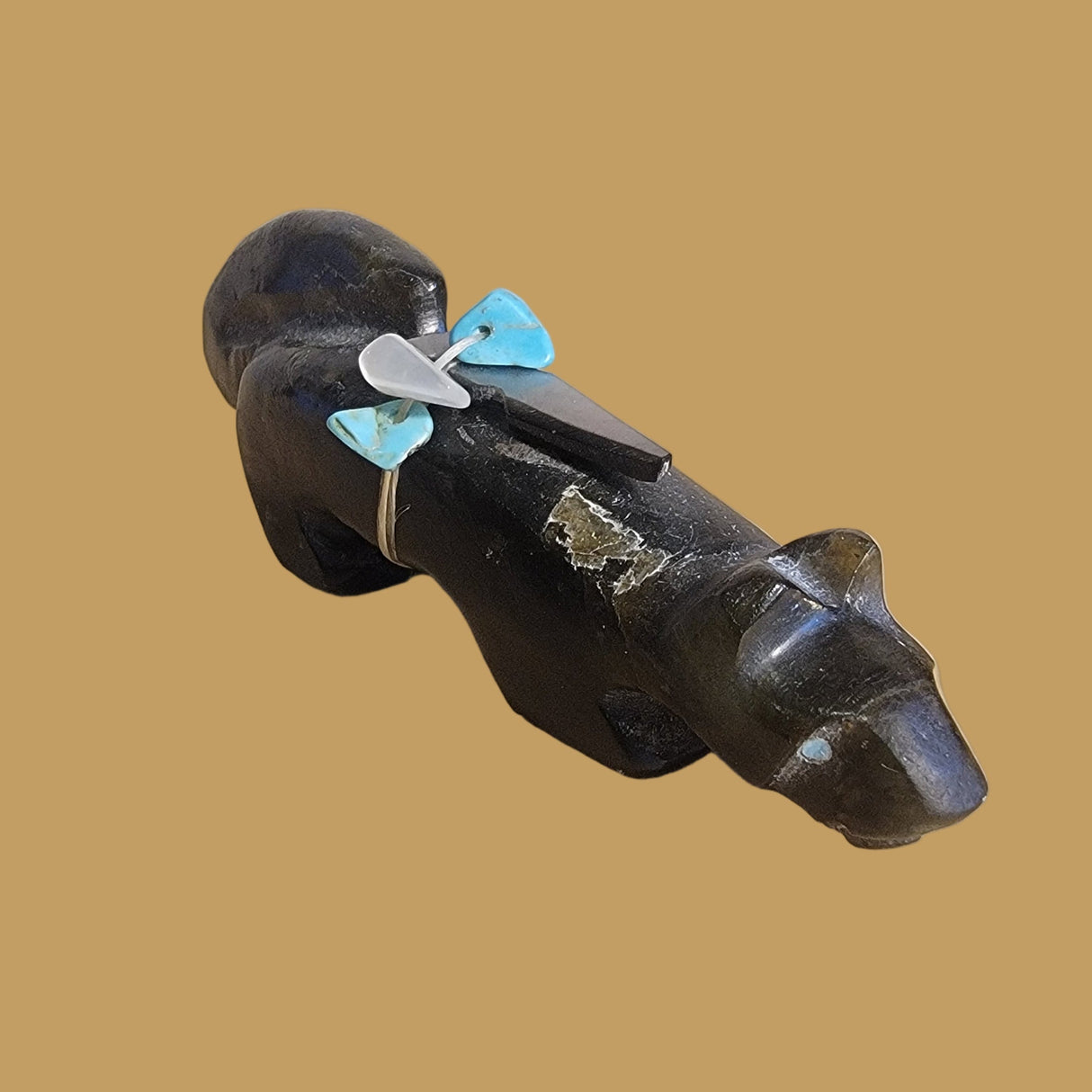 Labradorite Long and Lean Mountain Lion Zuni Fetish