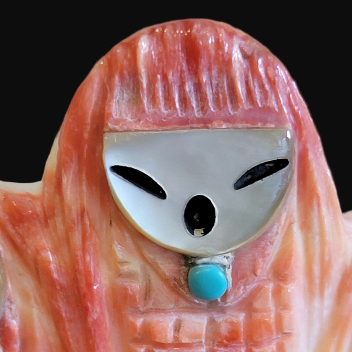 Elegant Triple Corn Maidens on Spiny Oyster Shell Zuni Fetish