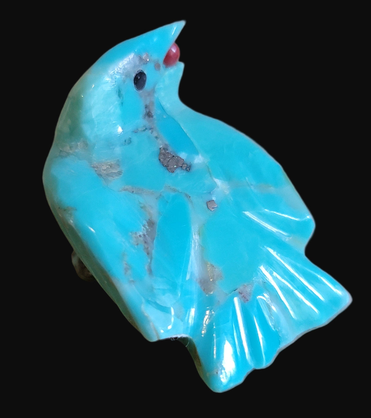 Turquoise Raven w/a Halloween Treat Zuni Fetish