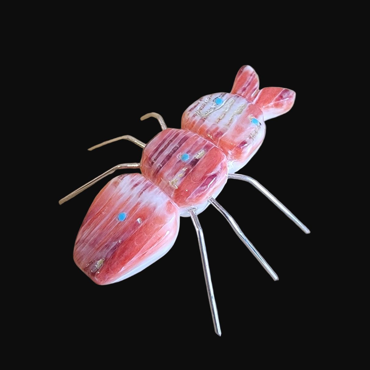 Spiny Oyster Creepy Bug w/ Silver Legs Zuni Fetish