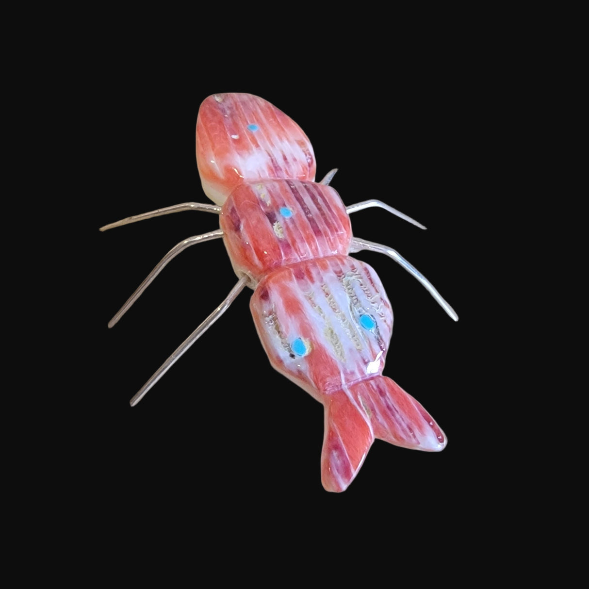 Spiny Oyster Creepy Bug w/ Silver Legs Zuni Fetish