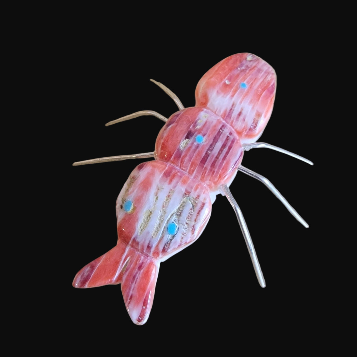 Spiny Oyster Creepy Bug w/ Silver Legs Zuni Fetish