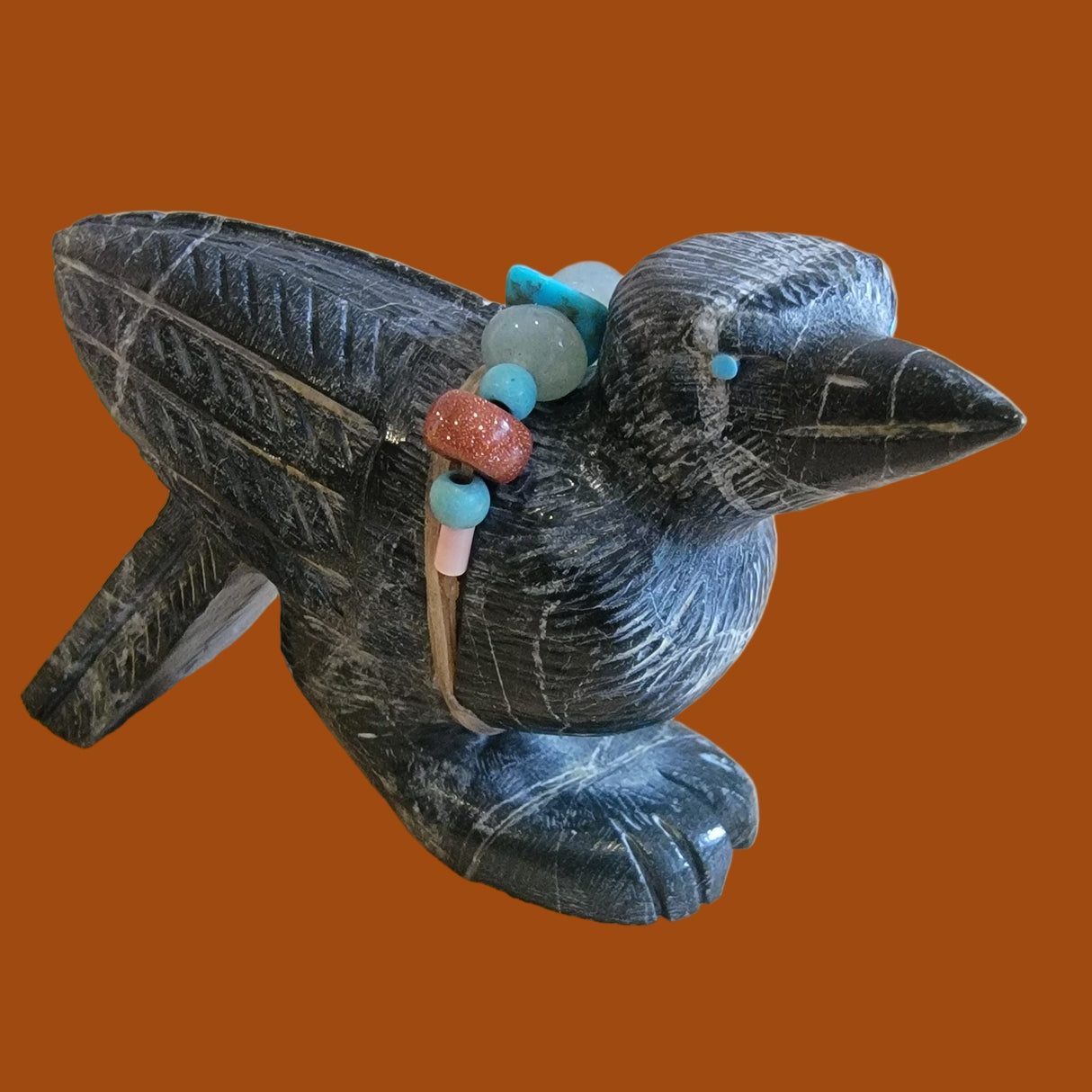 Enchanted Raven w/Bundle Zuni Fetish