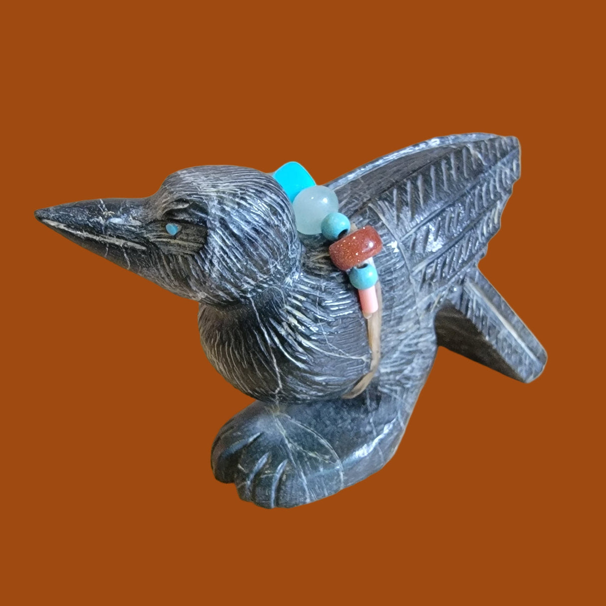 Enchanted Raven w/Bundle Zuni Fetish