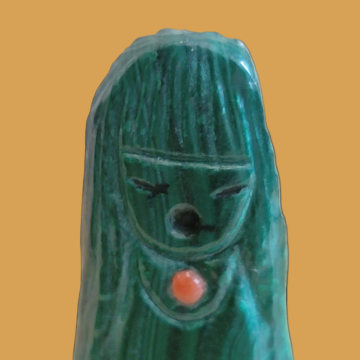 Malachite Zuni Double Maiden/Corn Maiden Zuni Fetish