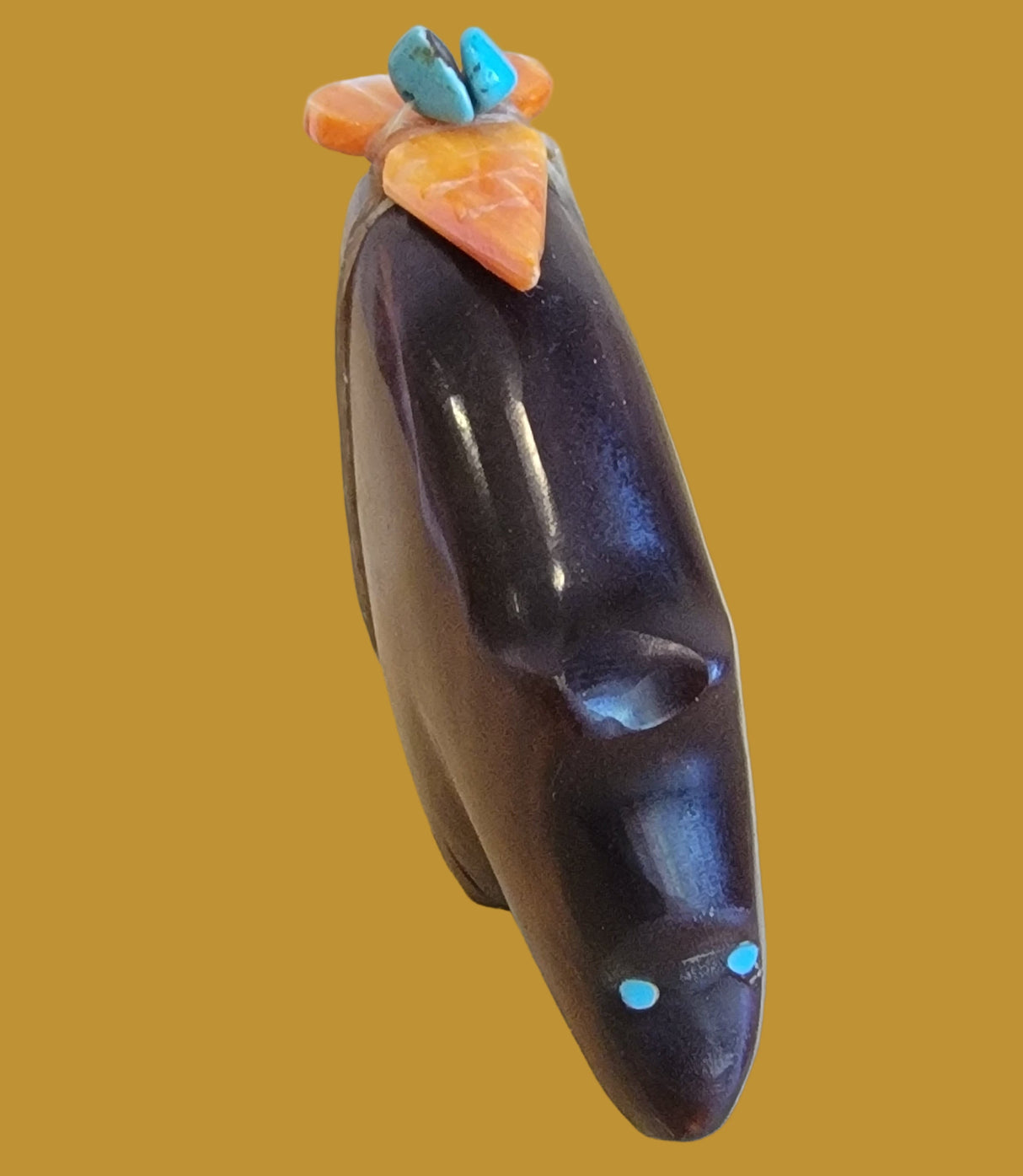 Coppery Bowlerite Autumn Bear Zuni Fetish