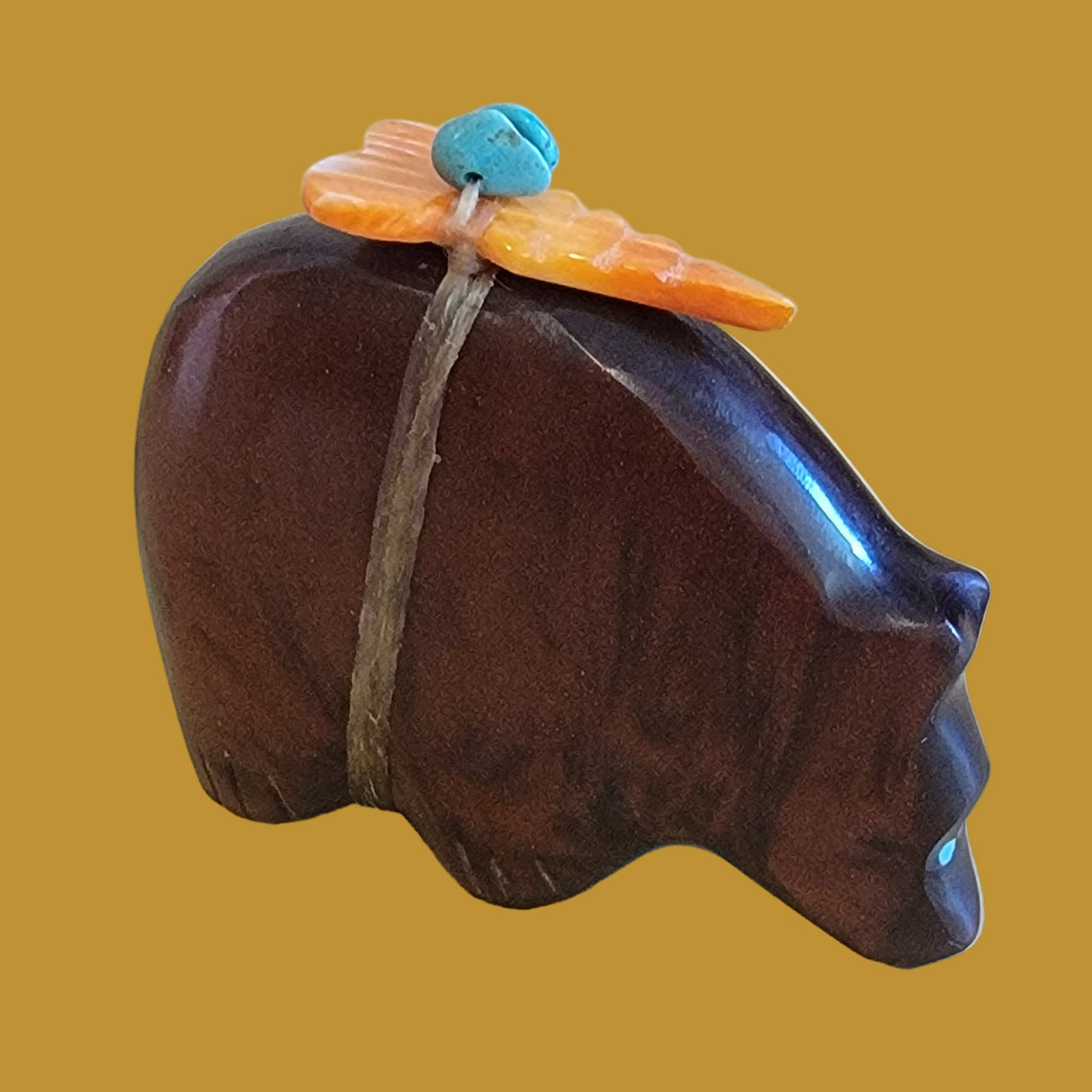 Coppery Bowlerite Autumn Bear Zuni Fetish