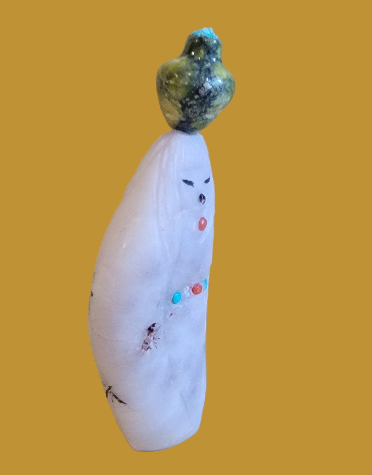 Double Sided Fluorite Zuni Olla/Corn Maiden Zuni Fetish