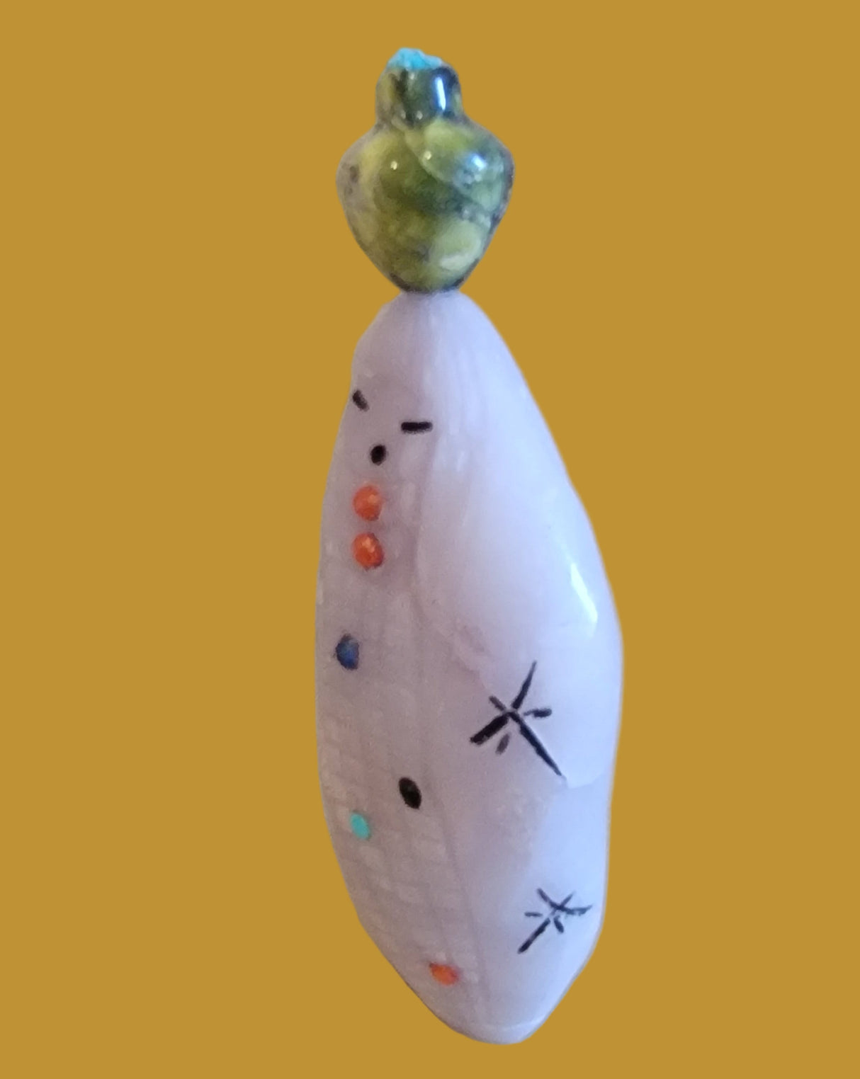 Double Sided Fluorite Zuni Olla/Corn Maiden Zuni Fetish