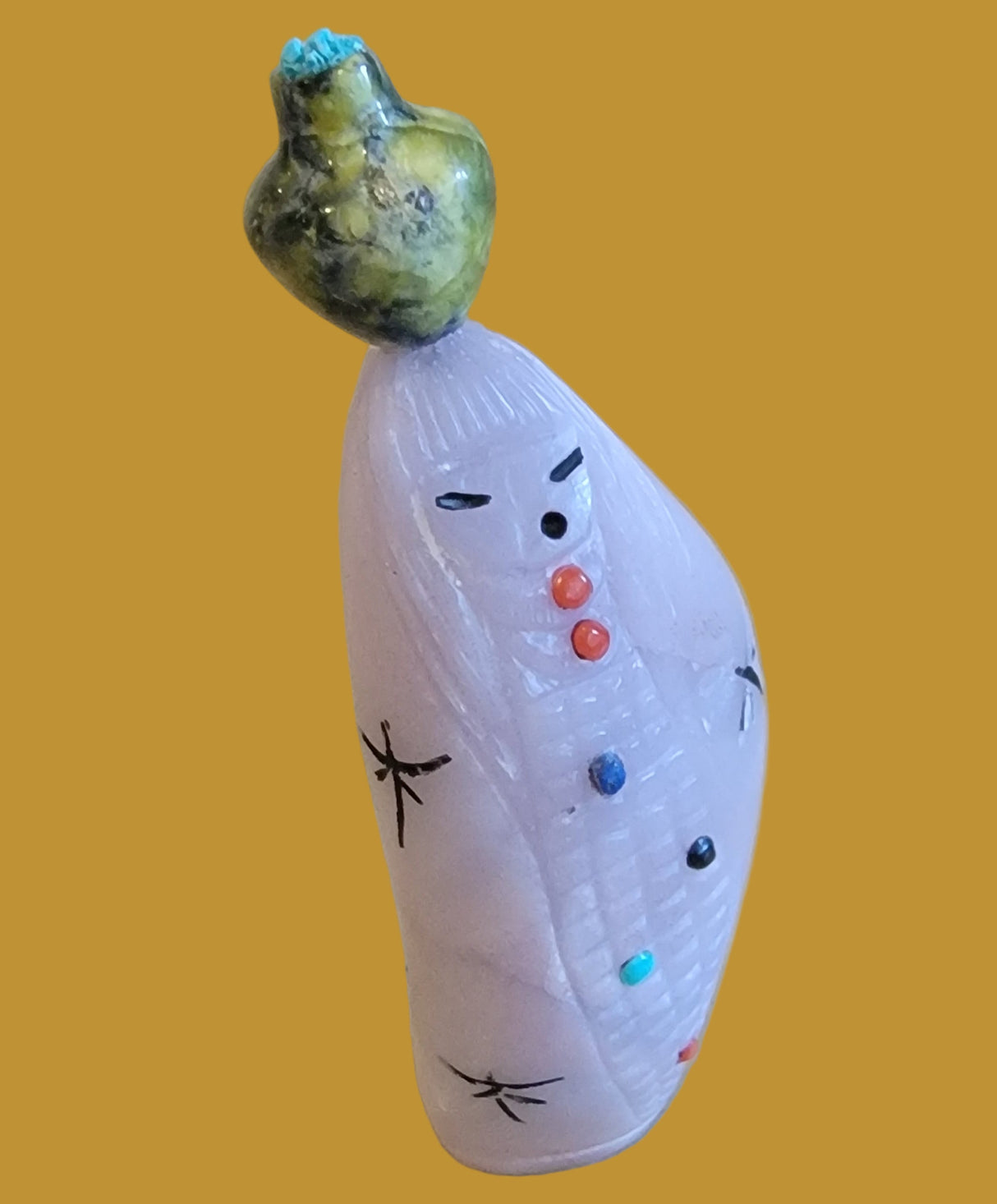 Double Sided Fluorite Zuni Olla/Corn Maiden Zuni Fetish