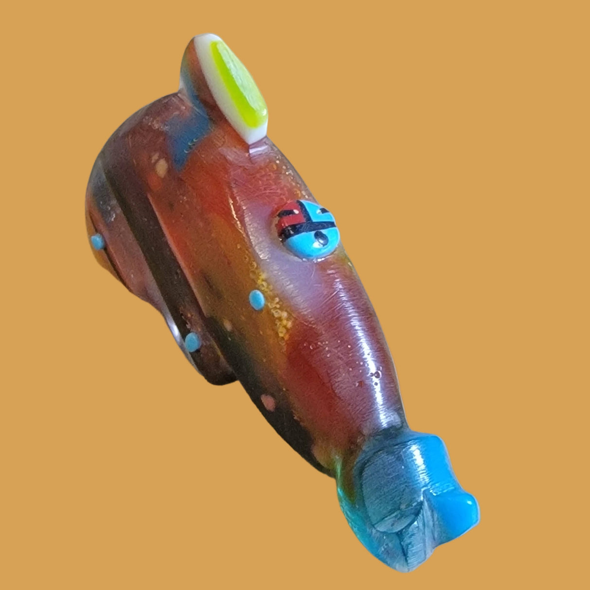 Surfite Dolphin w/ Zuni Sun Zuni Fetish