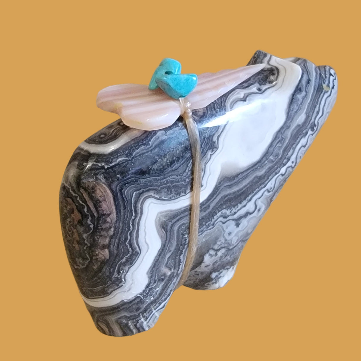 Marbled Onyx Powerful Bear Zuni Fetish