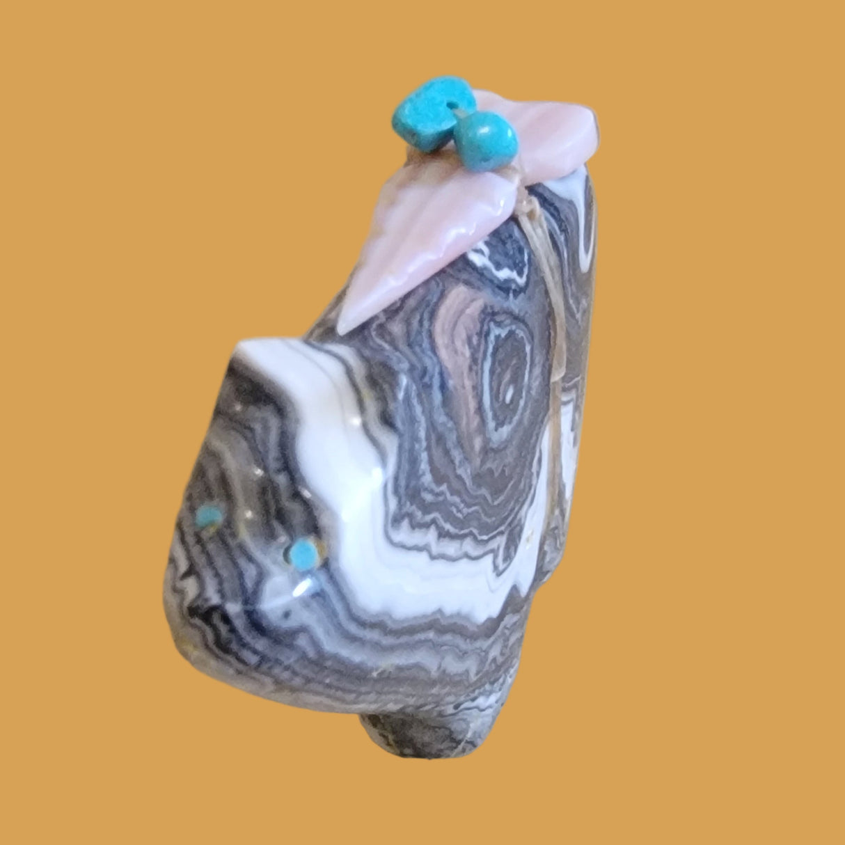 Marbled Onyx Powerful Bear Zuni Fetish