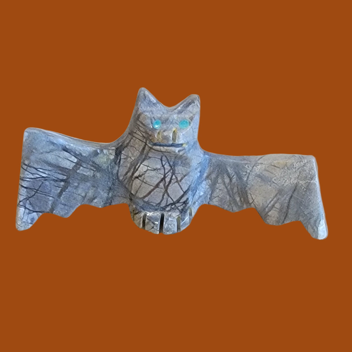 Picasso Marble Spread Winged Bat Zuni Fetish