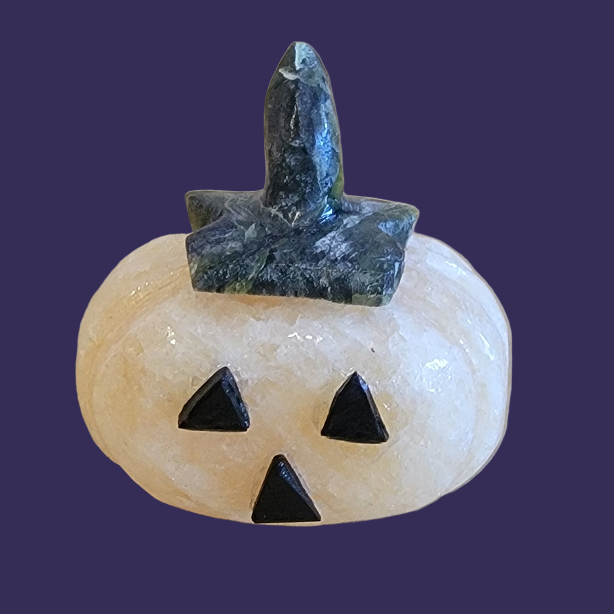 Orange Calcite Jack-o'-lantern Pumpkin Zuni Fetish
