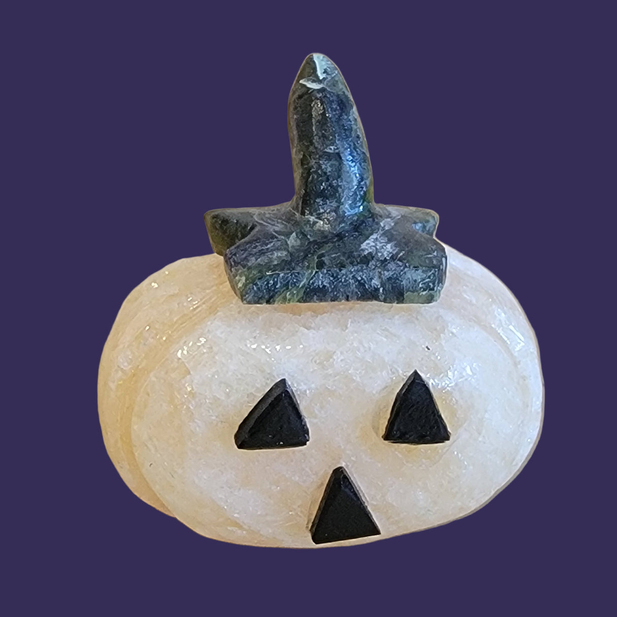 Orange Calcite Jack-o'-lantern Pumpkin Zuni Fetish