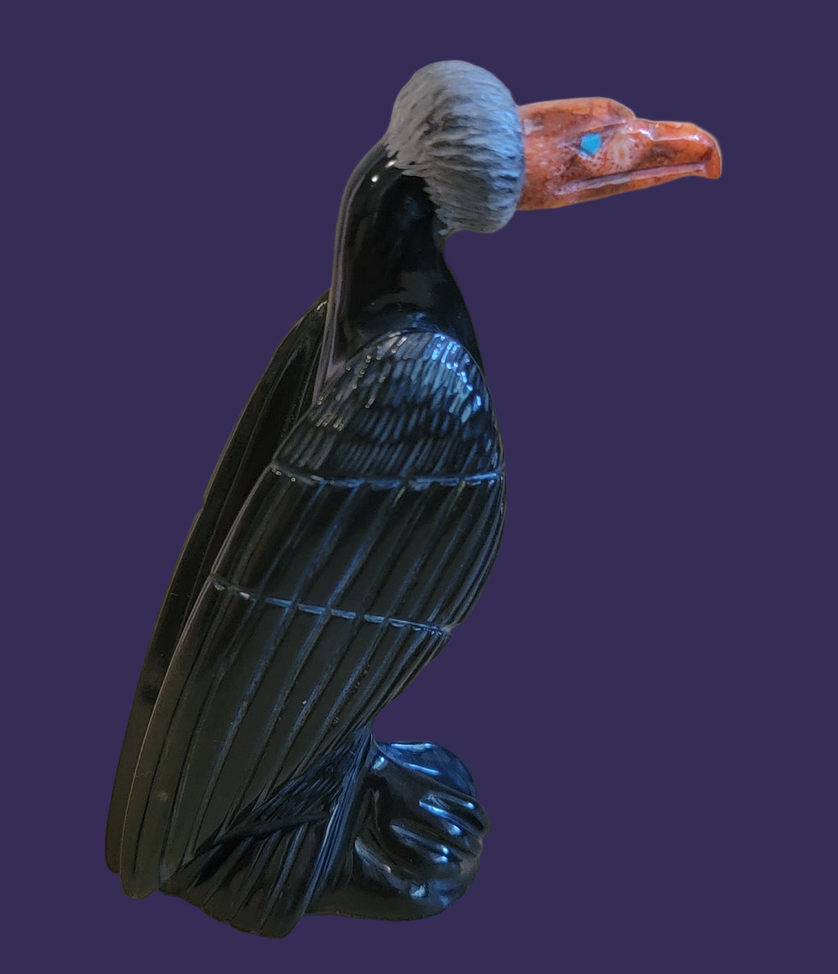 Amazing and Scary Salivating Vulture Zuni Fetish