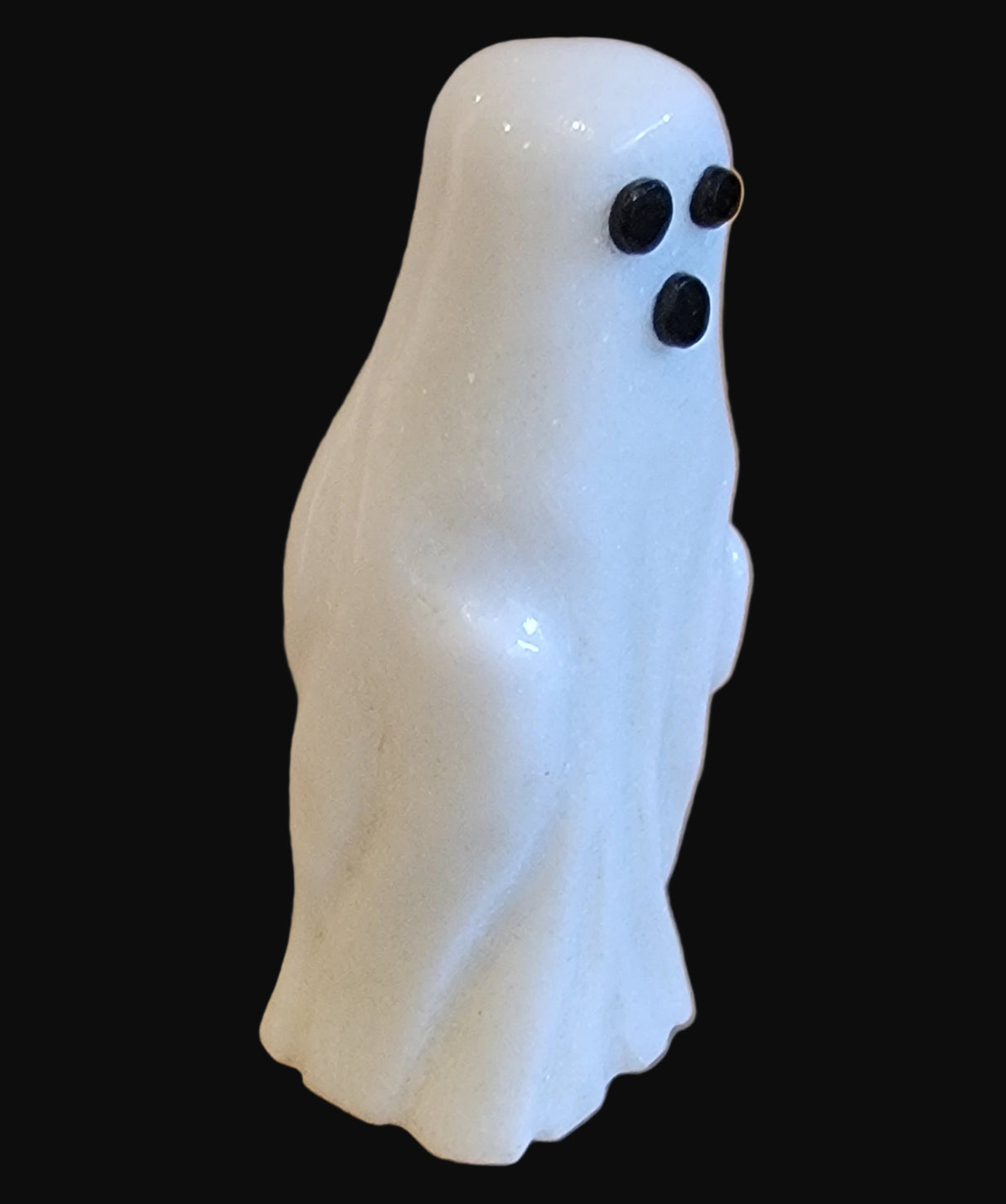 Boo! White Marble Ghost Zuni Fetish