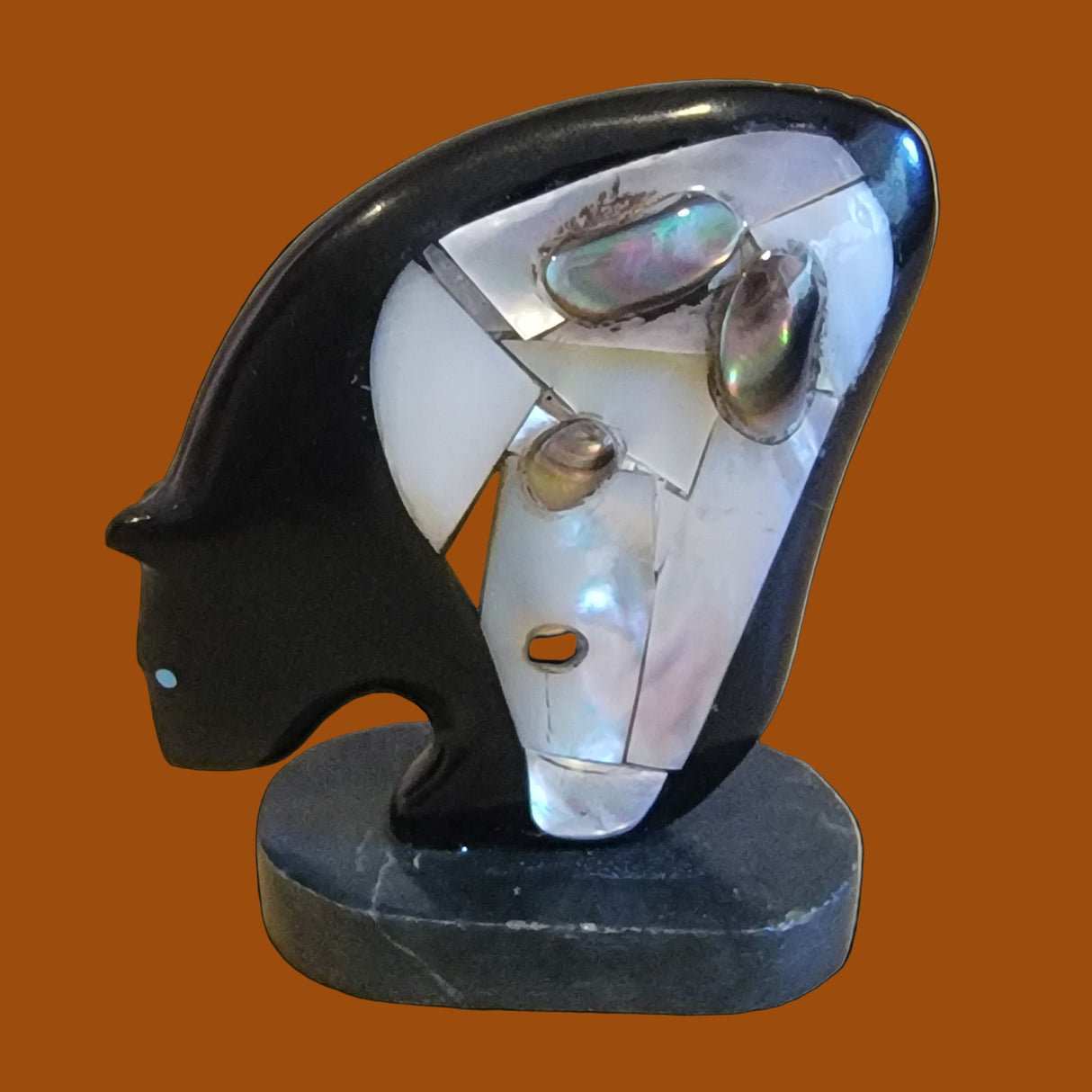 Scream Ghost Face Bearden/ Bear, Maiden and Ghost Face Zuni Fetish